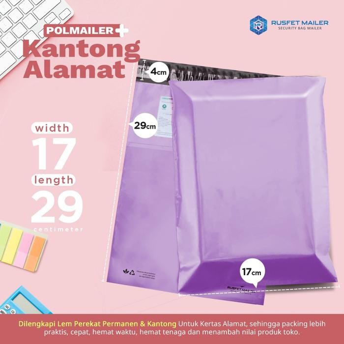 

SARI Plastik Packing Online Shop Polymailer Polimailer Light Purple 17X29Cm