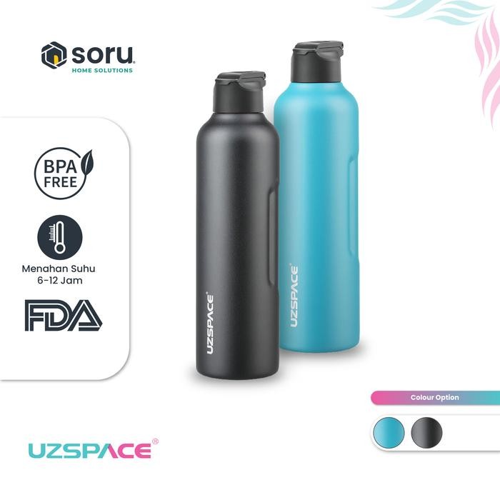 UZSPACE 9018 Botol Tumbler Thermos Sedotan 1 Liter Stainless SUS 316