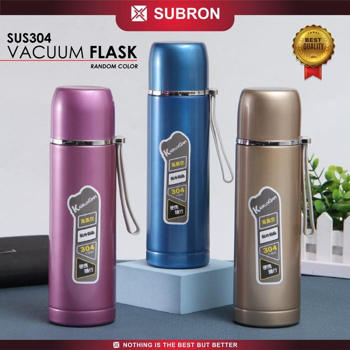 SUBRON Termos air panas, Vacumm flask tumbler bottle stainless Buah Putih