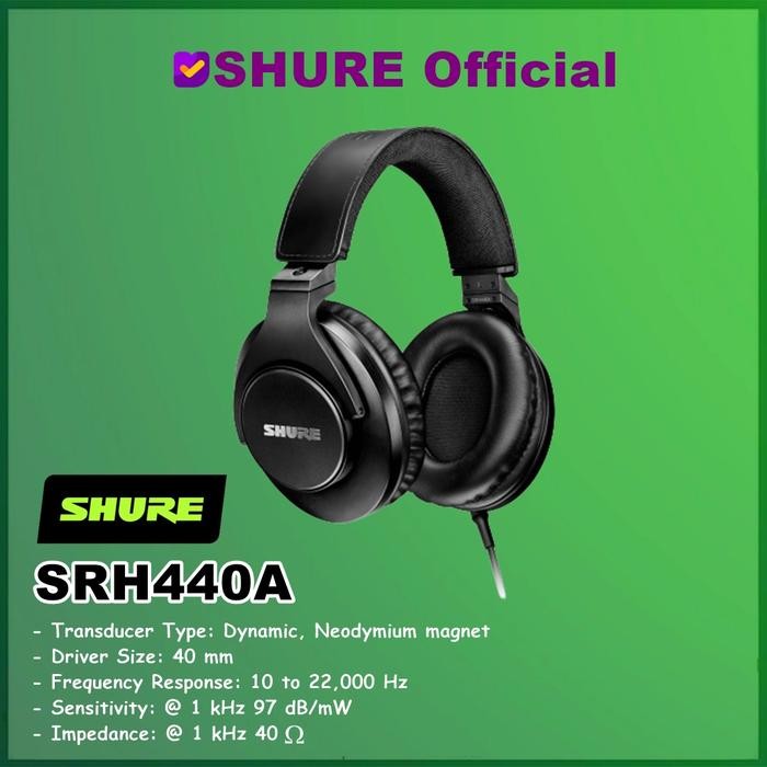 Shure SRH440A SRH440 SRH 440 Professional Studio Headphones Headset