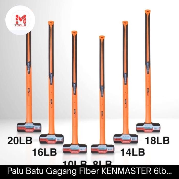 Terbatas Palu Batu Gagang Fiber Kenmaster 6 Lbs / 3 Kg - Kenmaster Palu Batu Gagang Fiber / Karet -