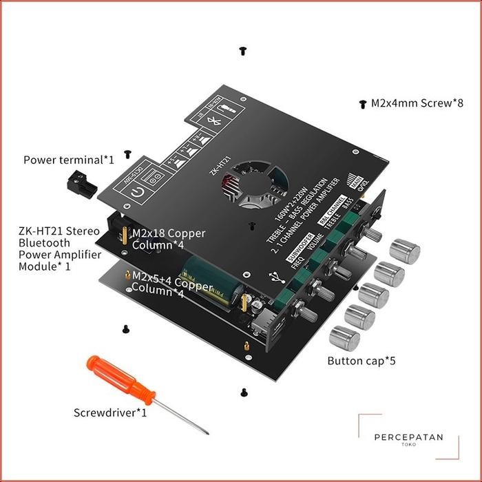 INDONESIAZK-HT21 BLUETOOTH DIGITAL POWER AMPLIFIER AMPLIFIER 2.1 CHANNEL TDA7498E SUBWOOFER NADA