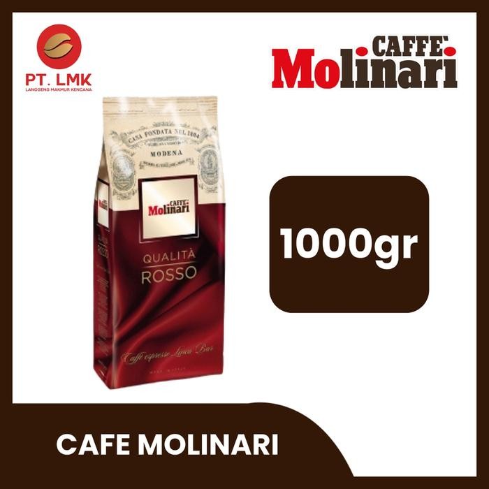 

Kopi Caffe Molinari Coffee Rosso Blend Bijii 1 Kg Bag Robusta dan arabika untuk Espresso dan