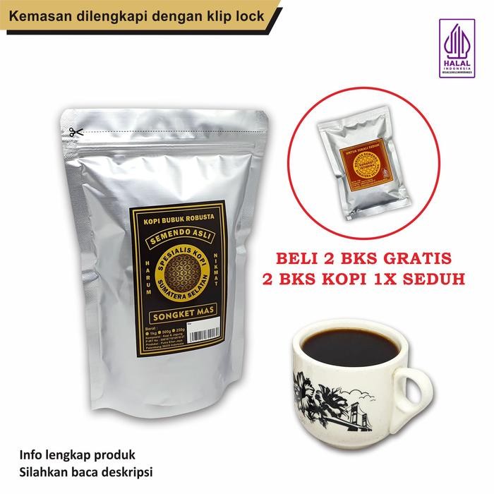 

Kopi Bubuk Songket Mas 500gr Kopi Robusta Semendo