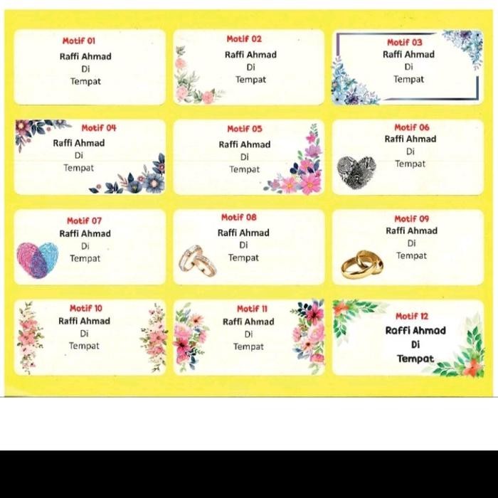 Jasa Print Label Nama Undangan 103. 1 Jam Jadi.