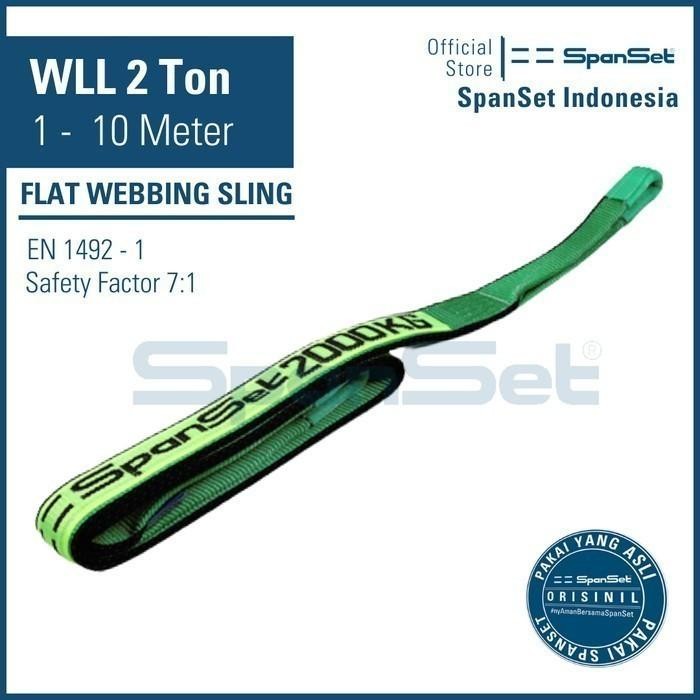 

Bisa Termin! [B2000-9M] Spanset Webbing Sling Double Ply 2 Ton X 9 Meter, Safety Factor 7:1, Tali