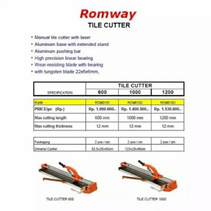(SLT)Alat potong granit keramik 1 m / tile cutter mesin manual 100 cm