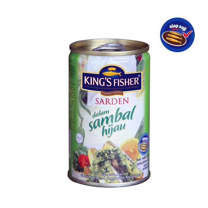 

READY KING'S FISHER SARDEN KALENG SAMBAL HIJAU 425G MAKANAN IKAN KALENG