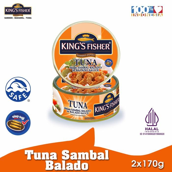 

READY PAKET 2 PCS KING'S FISHER TUNA SAMBAL BALADO KALENG 170G