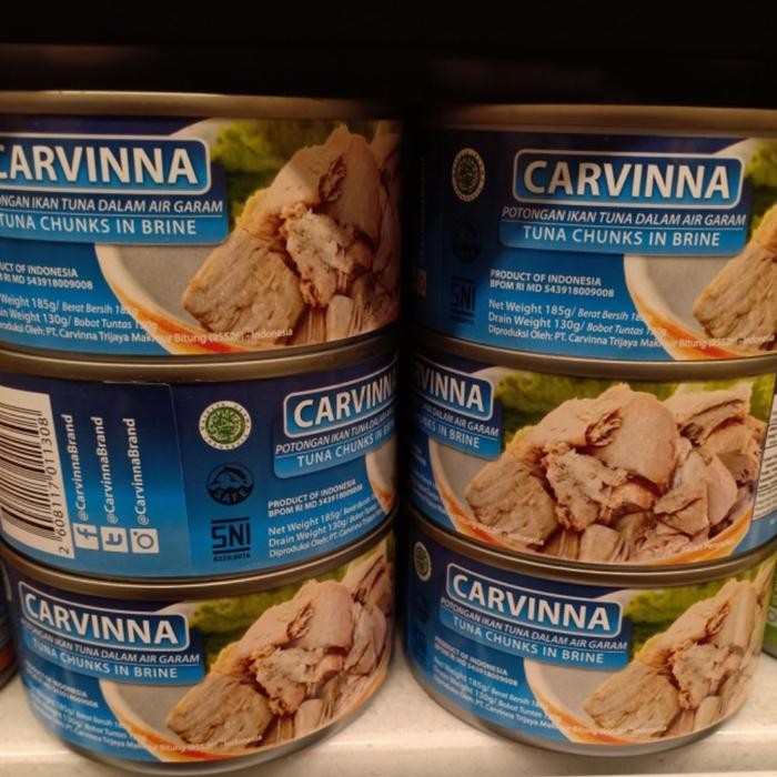 

READY CARVINNA TUNA CHUNKS IN BRINE KALENG - TUNA KALENG TERLARIS