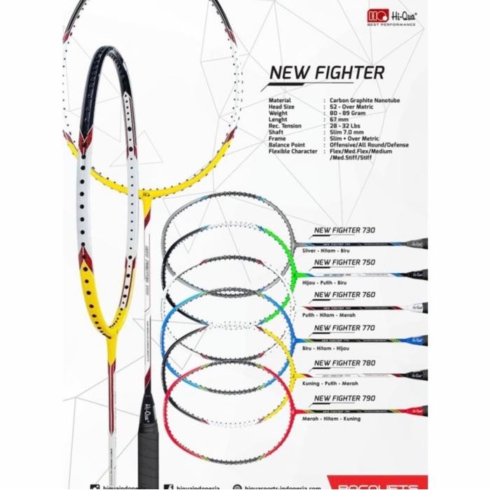 Adidaass Pro - Raket Badminton Hiqua Hq New Fighter 730/750/760/770/780/790 +Grip Ori