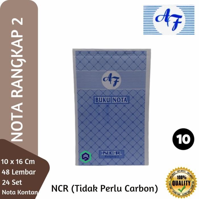 

Nota Kontan Nota Bon Rangkap 2 Ply NCR Kecil AF - 10 Pcs Plastik