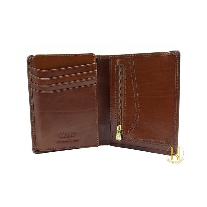 Hemat Dompet Pria Kulit - Dompet Cosset Urat Kayu - 345