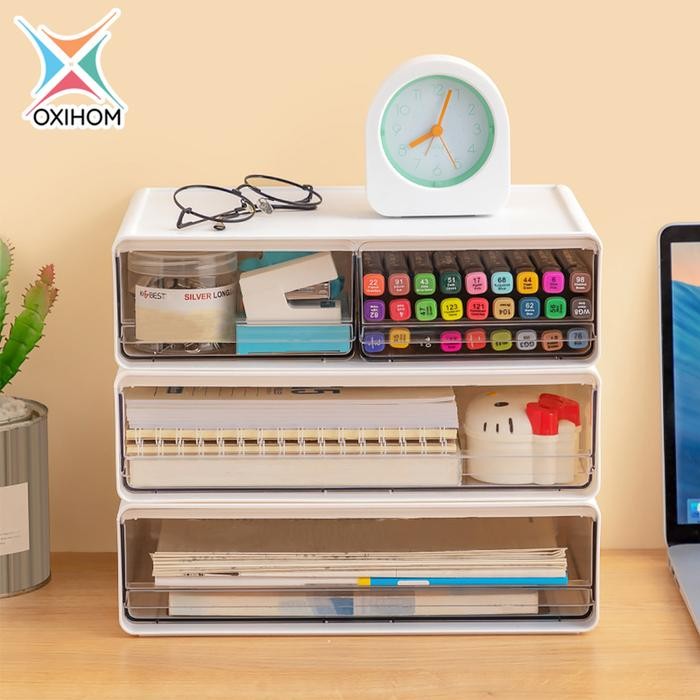 

Oxihom Laci Plastik Susun Tempat Make Up Acrylic Kotak Penyimpanan Mainan Pakaian