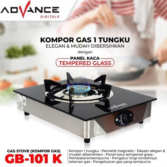 Quantum Electrolux - Kompor Gas Kaca 1 Tungku Advance Gb-101 K - Tempered Glass