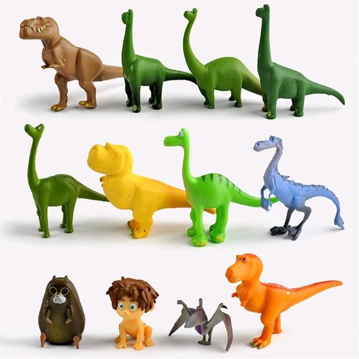 Dinosaurus Figure Set 12 Pajangan Mainan Miniatur Hiasan Toppers Set Mainan Anak