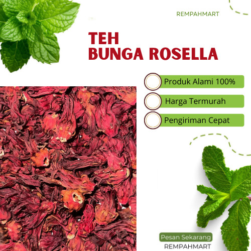 

25g Bunga Rosella Merah Organik Hibiscus Tea Premium / Teh Rosela Minuman Herbal Rempahmart