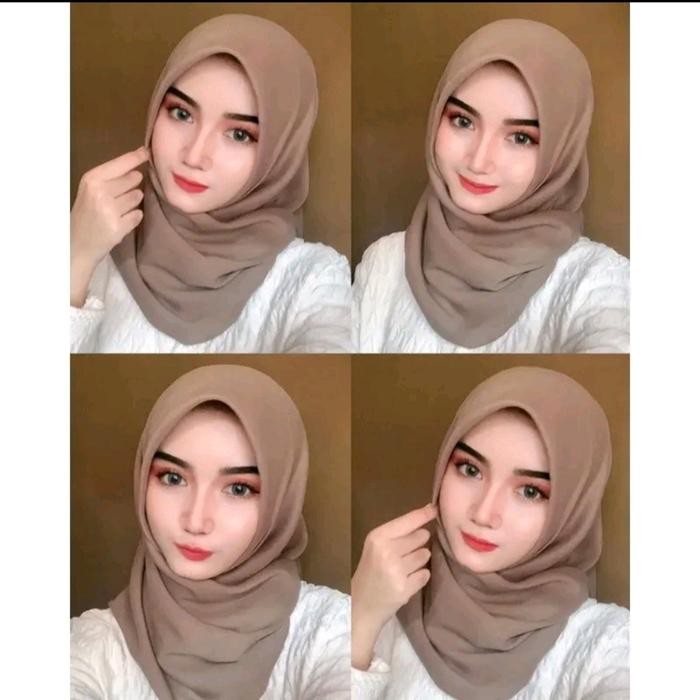 (Allthebest) Hijab Segi Empat Paris Premium Anak Sekolah SMP dan SMA / Kerudung Segi 4 Basic Voal