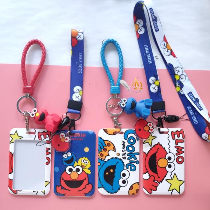 

Baru Tempat Kartu Model Tali Motif Sesame Street Imut Card Holder