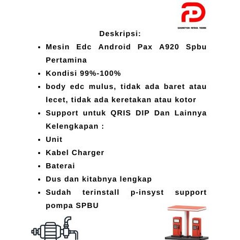 EDC PAX A920 SPBU PERTAMINA - A920