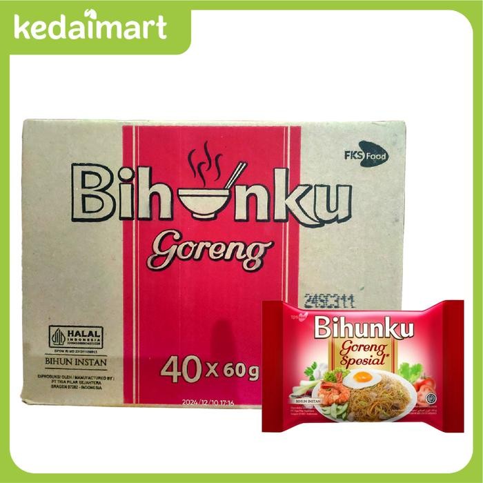 

Bihunku Bihun Instant Goreng Spesial 60 Gram Dus Isi 40