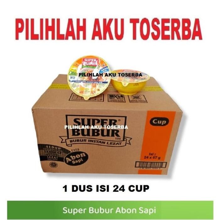 

Super Bubur CUP Rasa Abon Sapi @67 Gr - ( HARGA 1 DUS ISI 24 CUP )