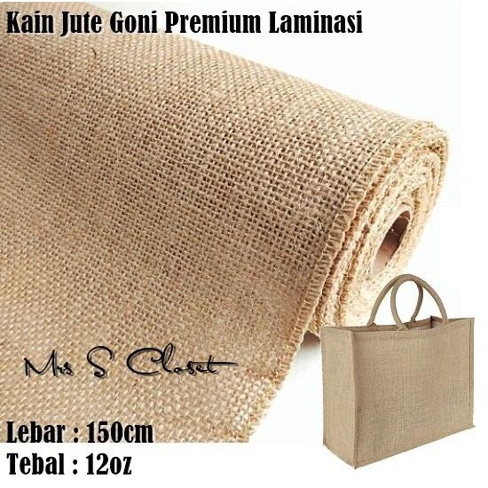 Kain Goni Premium / Kain Jute Craft Laminasi Lebar 150Cm 400Gsm
