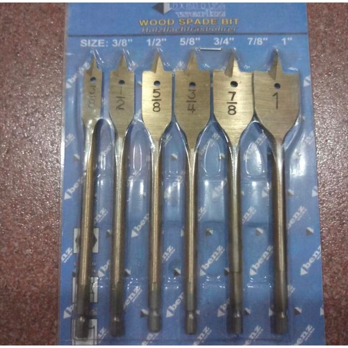 Mata bor kayu kipas set 6pcs mata bor kayu flat benz mata bor lobang