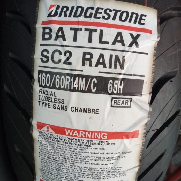 Ban Luar Bridgestone Battlax Sc 2 Rain Ukuran 160/60-14 Battlax Tubele