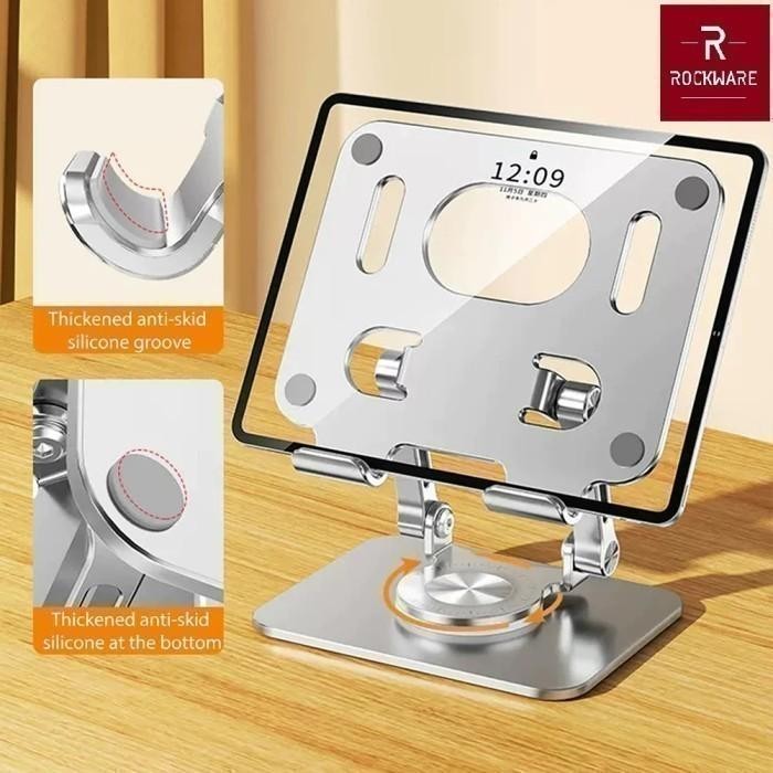 TERBARU ROCKWARE 360 ROTATING FOLDABLE STAND FOR TABLET - STAND HOLDER TABLET TERMURAH