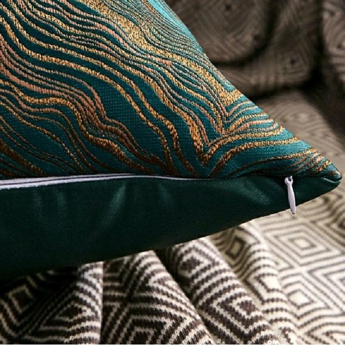 Sarung Bantal Kursi Sofa Mewah Marble Gold Sarung Bantal Mewah Emas Benang Silver