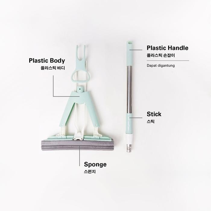 ALAT PEL TARIK FOLD MOP STAINLESS STEEL NUPON FREE EXTRA 1 SPONGE 2 SPONGE DALAM 1 BOX BLUE PURPLE