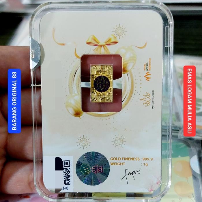 Best seller KADO HADIAH ULANG TAHUN 1 GRAM BALON UCAPAN HAPPY BIRTHDAY EMAS ANTAM Terlaris