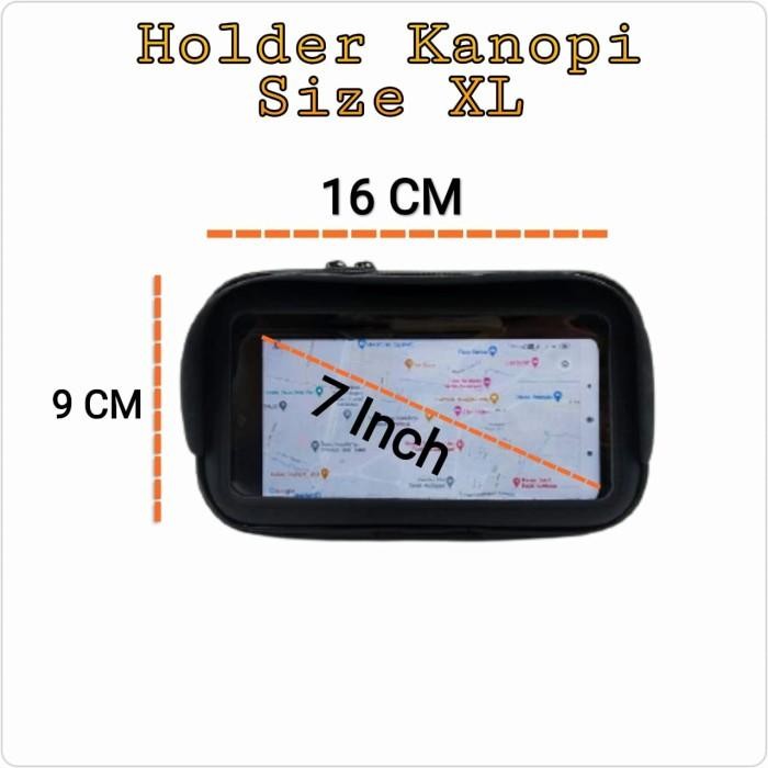 (Allthebest) Holder HP Waterproof + Kanopi pasang Spion Motor Size XL (7in)
