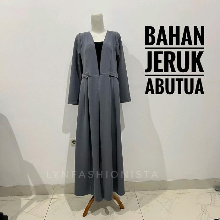 Long Cardigan Panjang Outer Wanita Muslimah Jeruk Tebal Adem/Vika