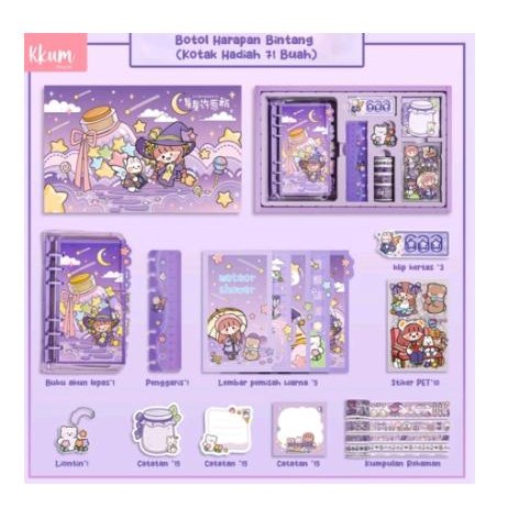 

9In1 Diary Kit Set - Buku Journal Agenda Set Aesthetic - Kado Ulang Tahun Valentine - Buku Jurnal