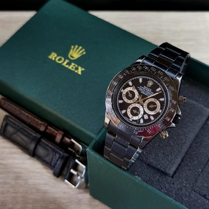 Hot Sale! Grosiran Jam Tangan Rolex Daytona Yl2155 2 Tali Kulit Tanggal Aktif