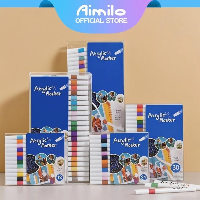

[READY] Aimilo Spidol Acrylic Marker Spidol Warna Warni 1 Set DIY Painting Akrilik Marker 48/60/80