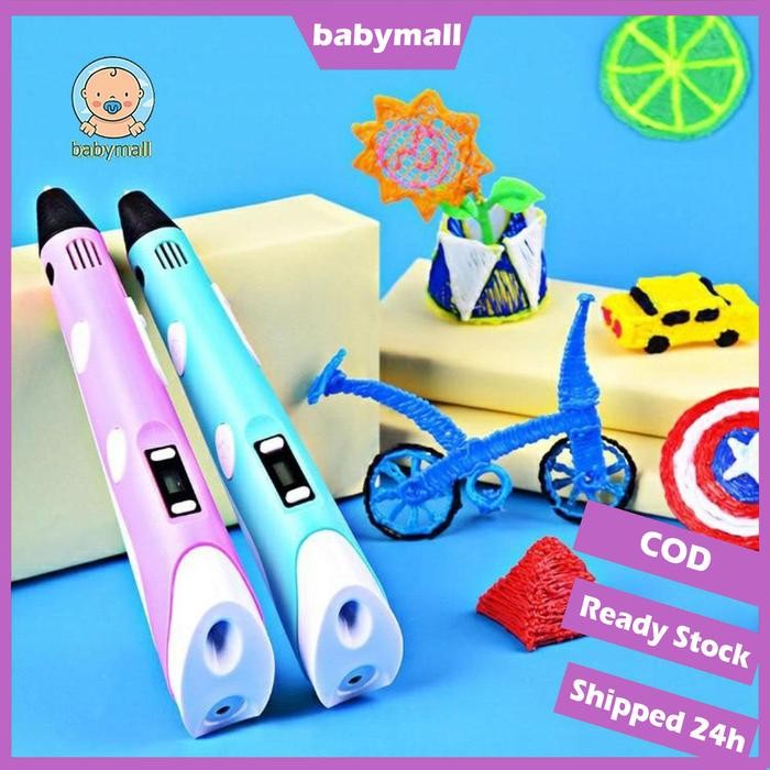 

COD 3D Printing Pen 3D Printer Arts Pen Making Doodle Arts Crafts USB Cable Intelligent Murah 3D Pen