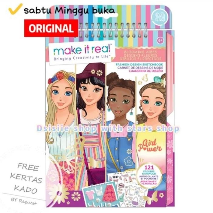 

Make It Real Fashion Design Sketchbook Blomming Vibes Original