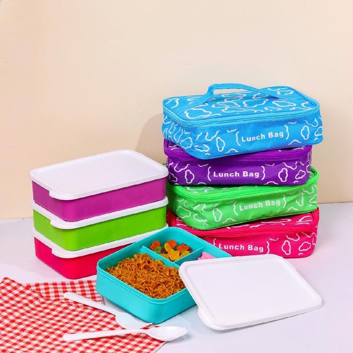 ID'' TAS BEKAL SET KOTAK MAKAN SENDOK GARPU TAS BEKAL ANAK LAKI LAKI ASTRONOT