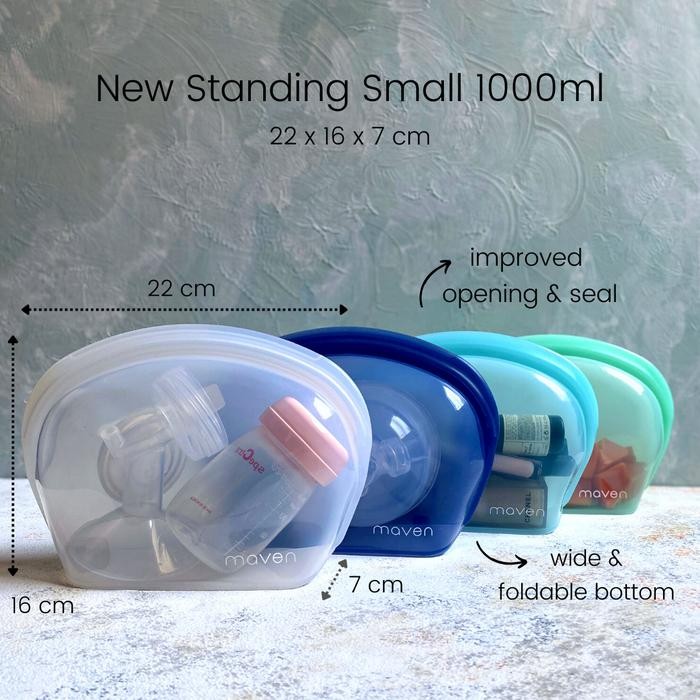 ID'' MAVEN STANDING SMALL (1000ML) SILICONE BAG FOOD GRADE & LEAKPROOF