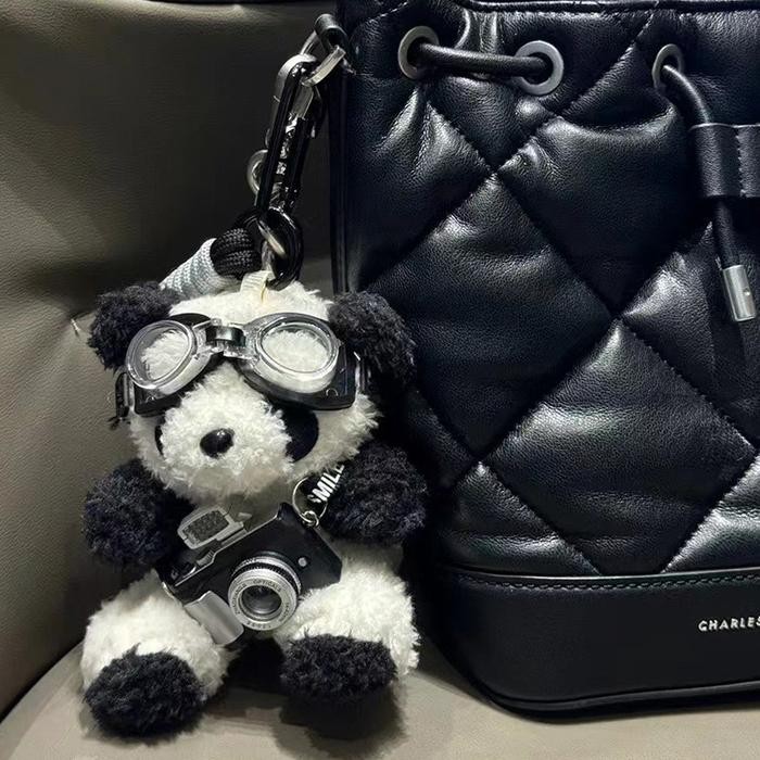 

New Gantungan kunci tas selempang tas sekolah beruang lucu/gantungan kunci boneka beruang mewah