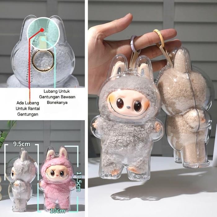 

Terbaru ST8331 Cover Labubu Akrilik Case Labubu V1 V2 V3 Big Into Energy Case Labubu Have a seat