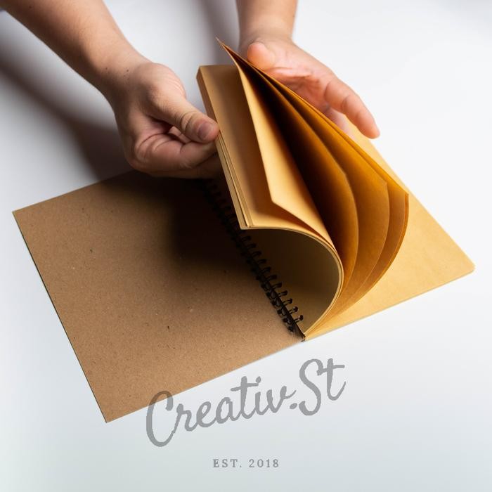 

tersedia tulis.id simple basic brown spiral notebook - grid / dotted / blank