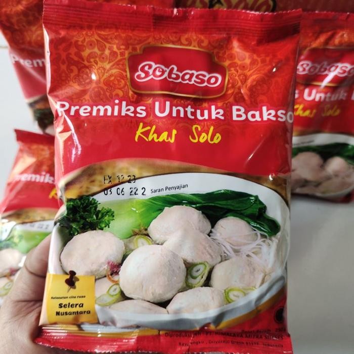 

Sale terbaru Tepung Bakso Premiks Sobaso Khas Solo 250 gram 1 Dus (40 Pcs) Ready