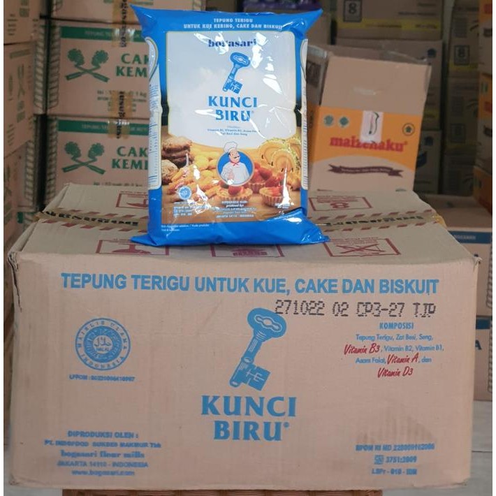 

Sale terbaru Bogasari Kunci Biru Tepung Terigu 1 kg,1 Karton 12 Pcs Ready