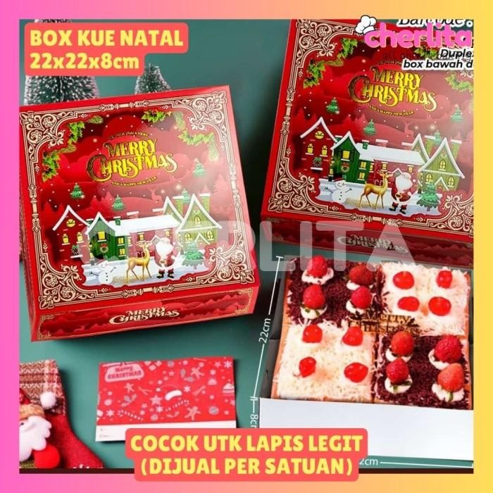 (Allthebest) Box Dus Natal Christmas Hampers Kotak Brownies Kue Kering