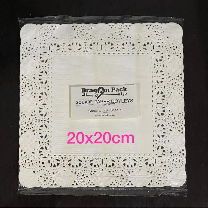 RASA Alas Renda Kue Kotak Doyleys 8X8 Isi 100Lembar - 20X20Cm