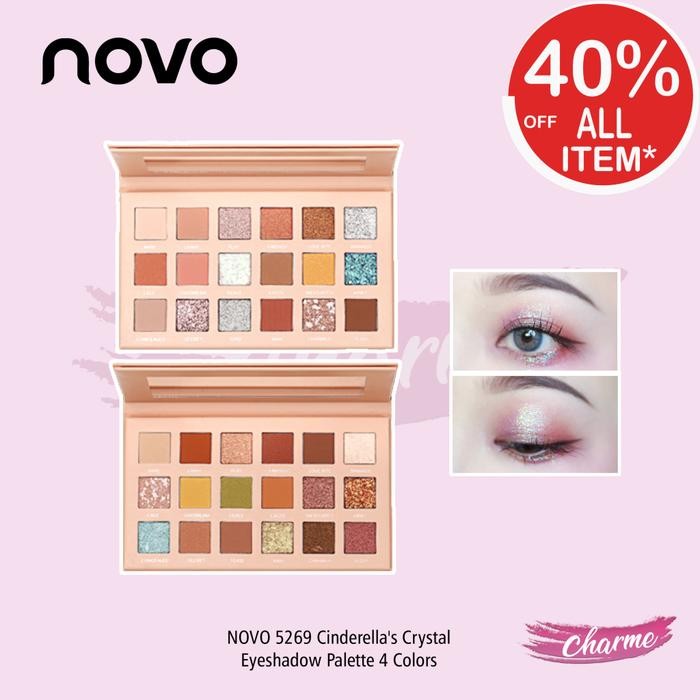 (READY & ORI) NOVO 5269 Cinderella's Crystal Eyeshadow Palette 4 Colors
